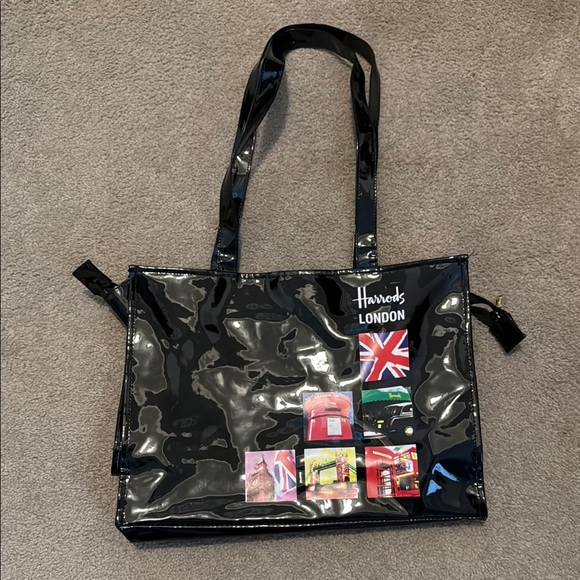 Harrods London Black Tote Bag - Picture 2 of 9